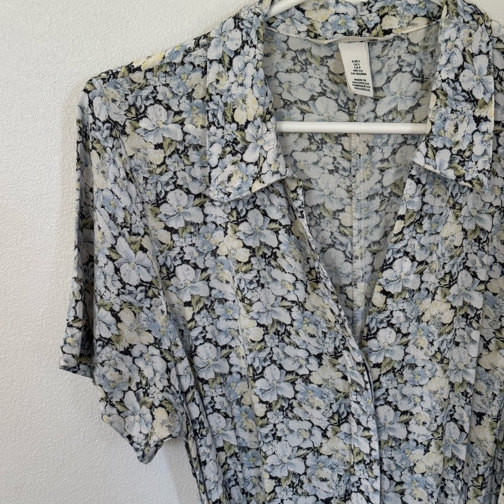 Floral Button-Up Blouse maxi dress